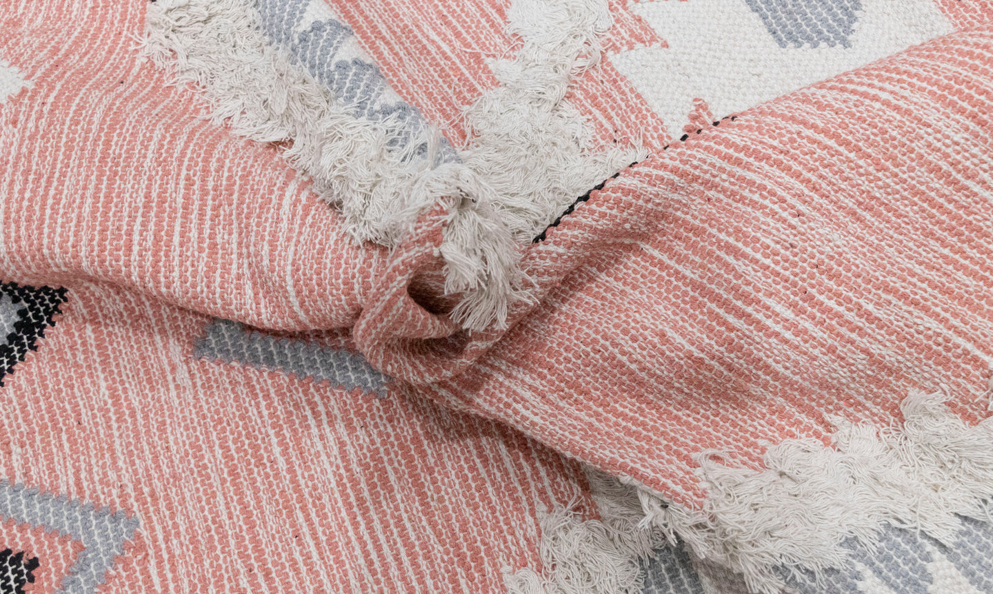 Pink Hand woven Moroccan Shag Rug